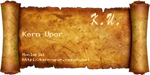 Kern Upor névjegykártya